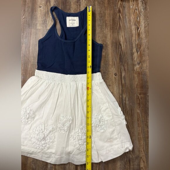 Abercrombie Kids Y2K Floral White Skirt Navy Blue Top Dress Size XL Preppy Cute - Picture 5 of 10